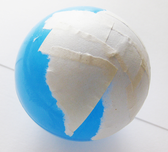Half papered ball