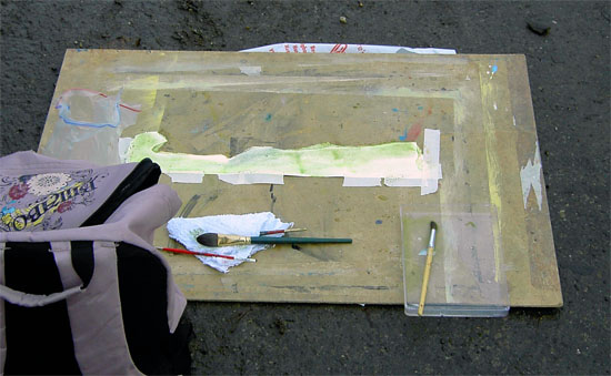 View One: Laying down the first Watercolour Wash