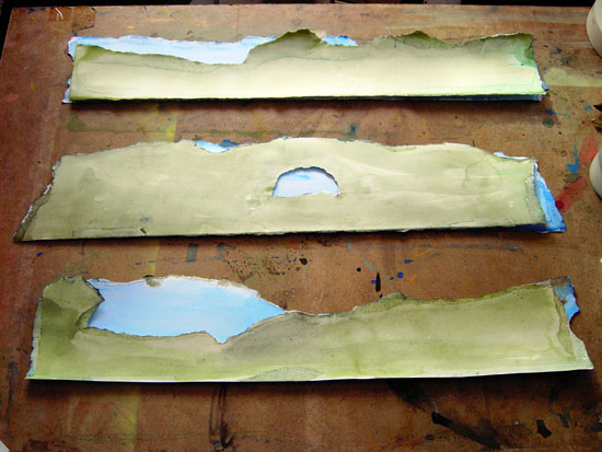In the Studio: more washes and the layered landscapes are beginning to appear