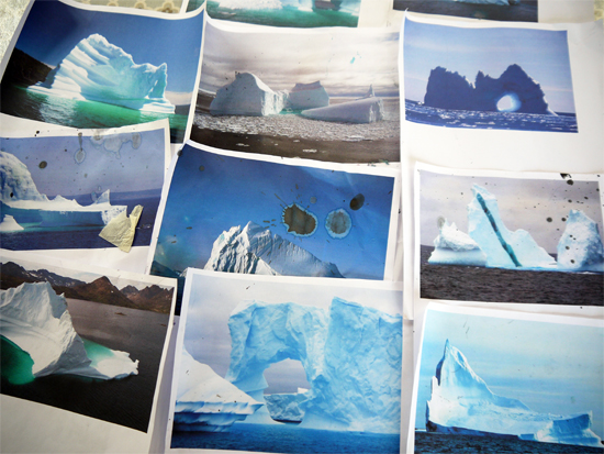 After school art club: Iceberg print outs as source material