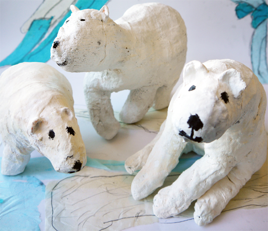 After school art club: Polar bears at Bourn Primary Academy