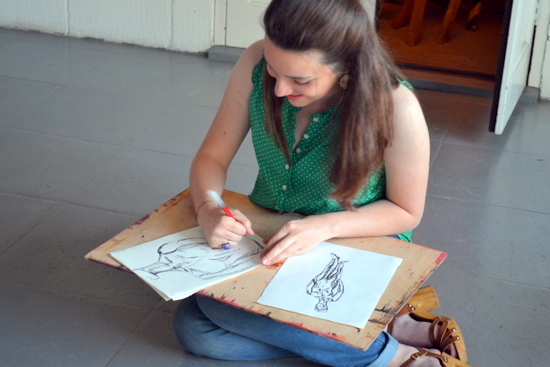 Libby draws the Mitcham's Models
