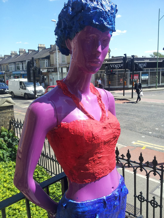 'Friend chatting at Mitcham's Corner' Teenagers created sculptures from old mannequins with other local artists in Cambridge