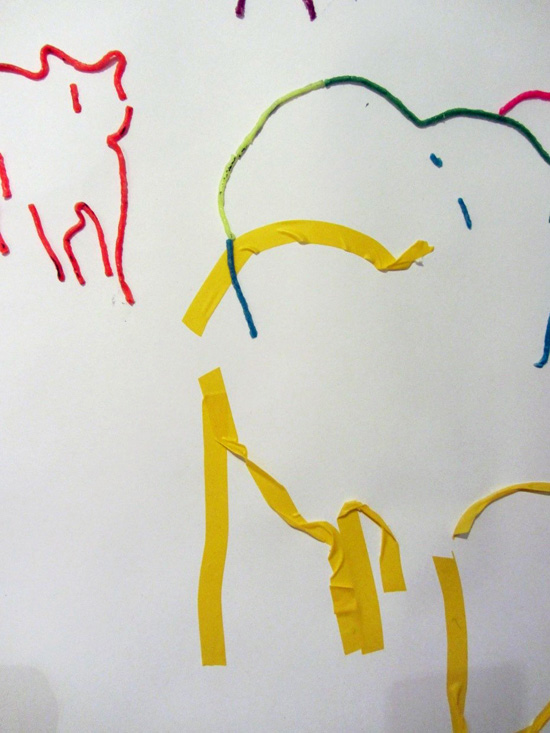 Tape and Wicky Sticks drawing detail 1 Sara Dudman