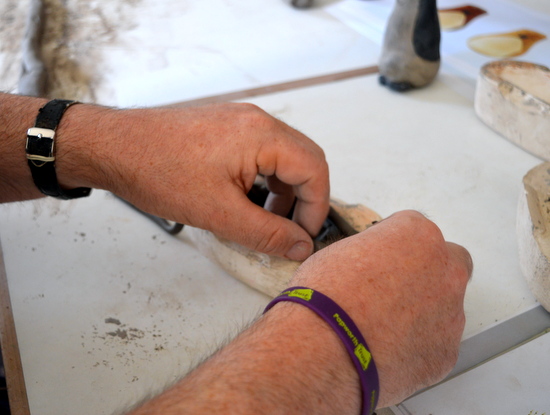 And presses it into the mould