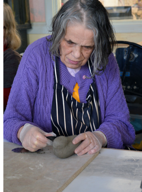 Jenny now works on smoothing her duck