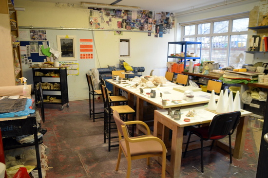 The ceramics studio at the Rowan Foundation,Cambridge