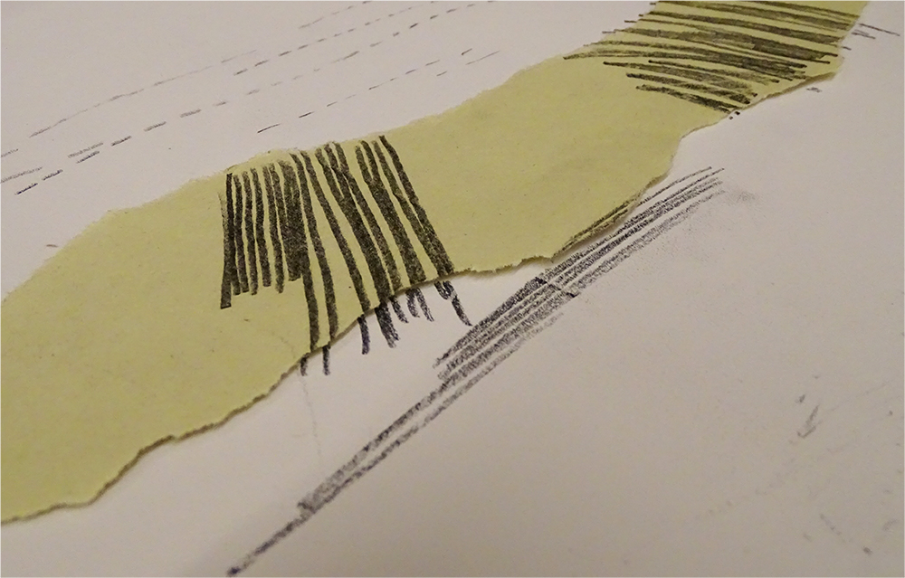 MonoPrint Lines over Sugar Paper