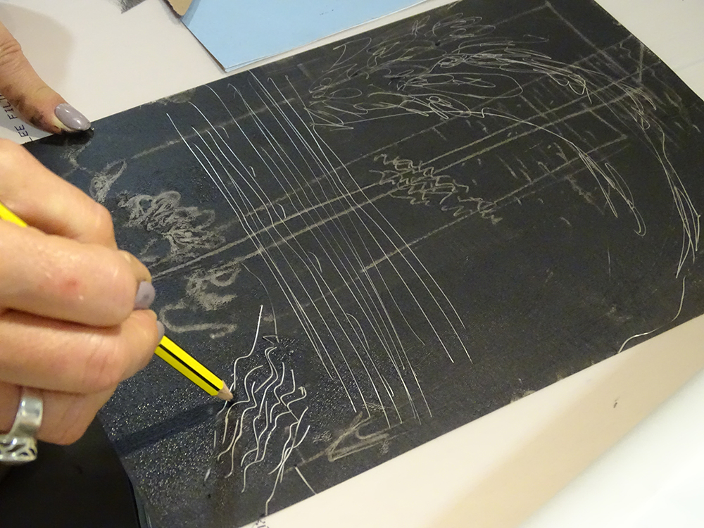 Making Marks Directly into the Inked Plate