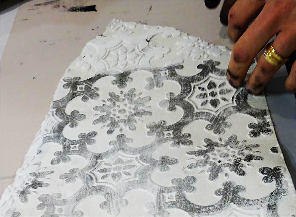Printing Using Embossed Wallpaper as Plate