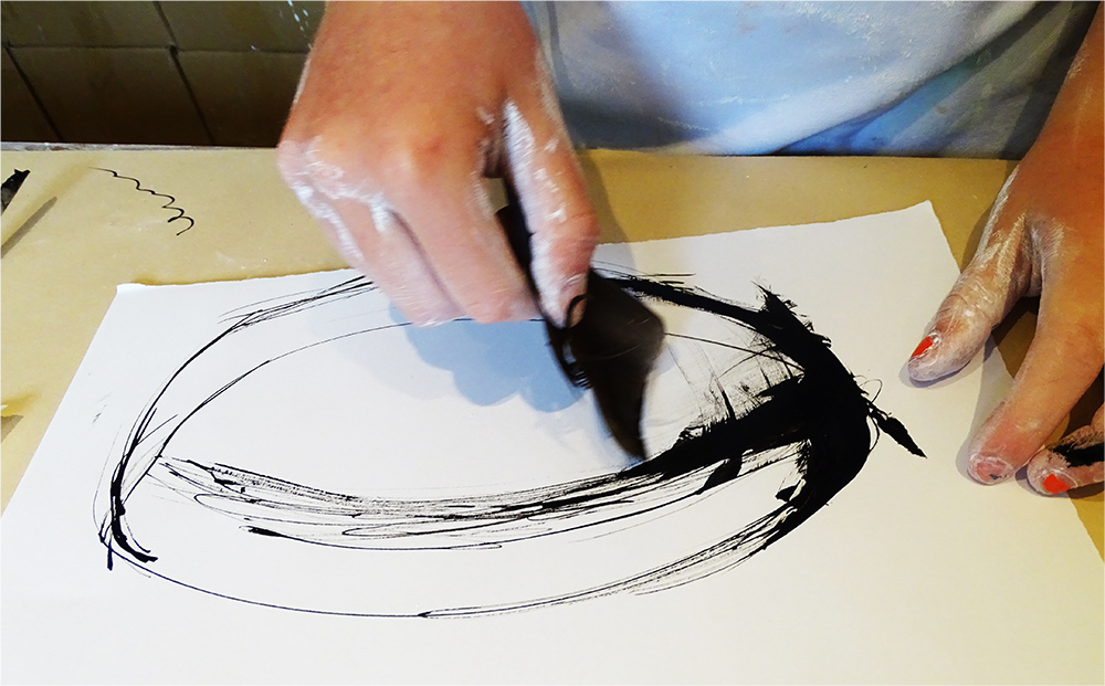 And explored using the feather end as a brush