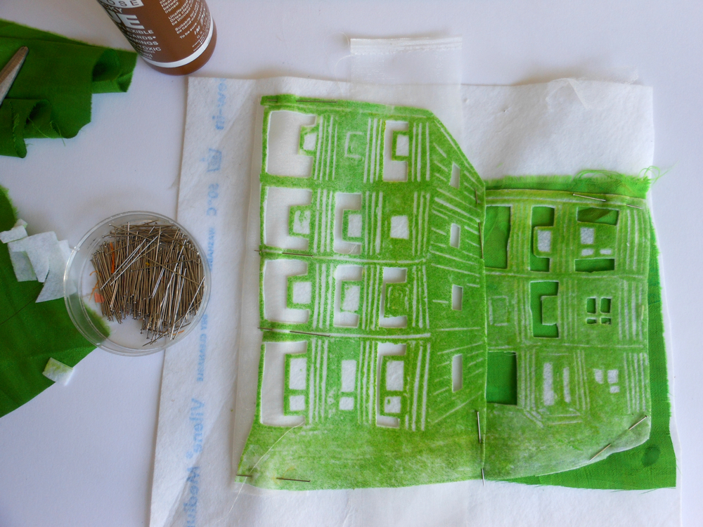 Collagraph, collage and stitch: make a image of your home on fabric