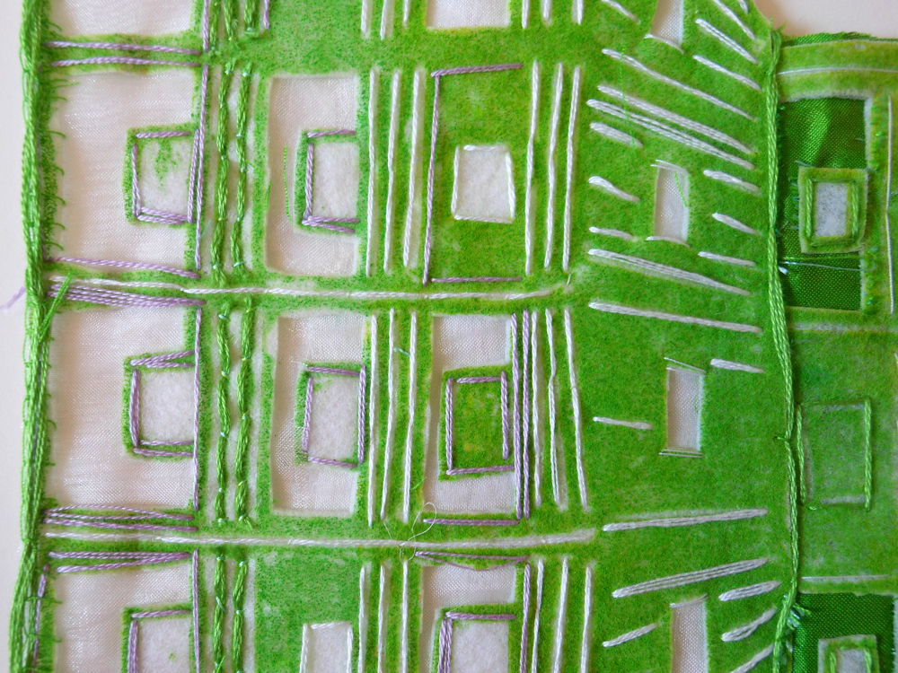 Collagraph, collage and stitch: make a image of your home on fabric