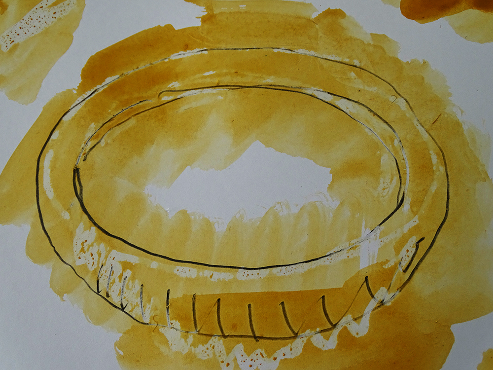 Using wax resist to draw sellotape