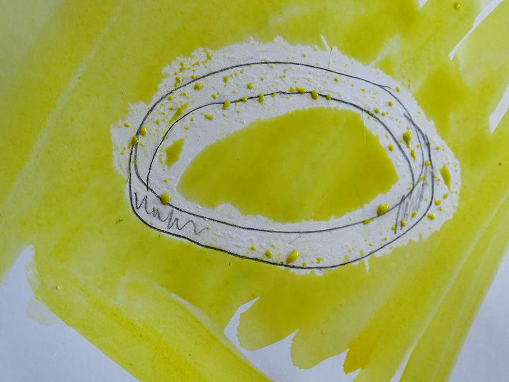 Using wax resist to draw sellotape