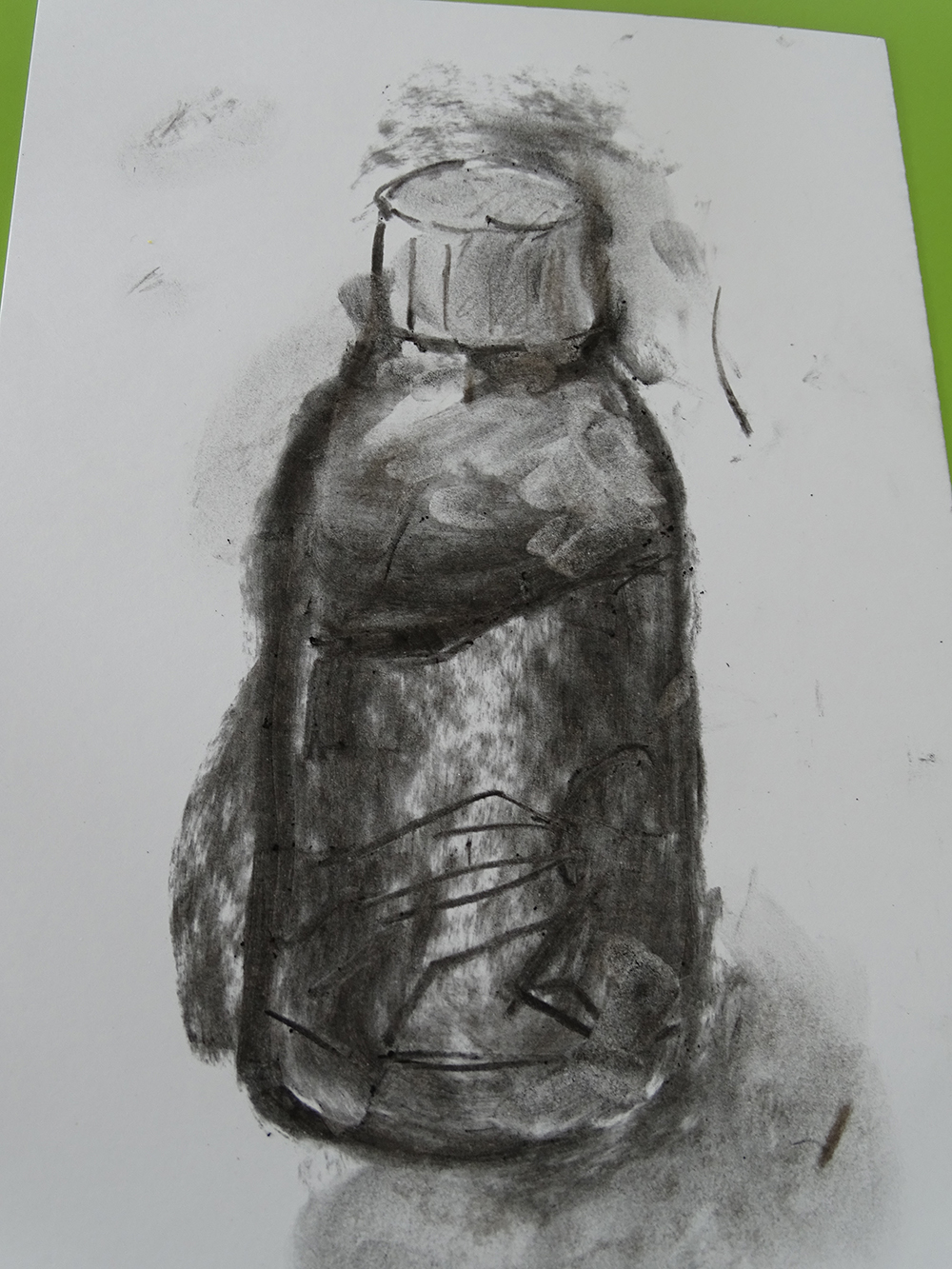 Drawing ink bottle with charcoal