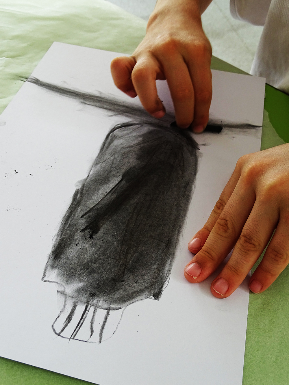 Drawing ink bottle with charcoal