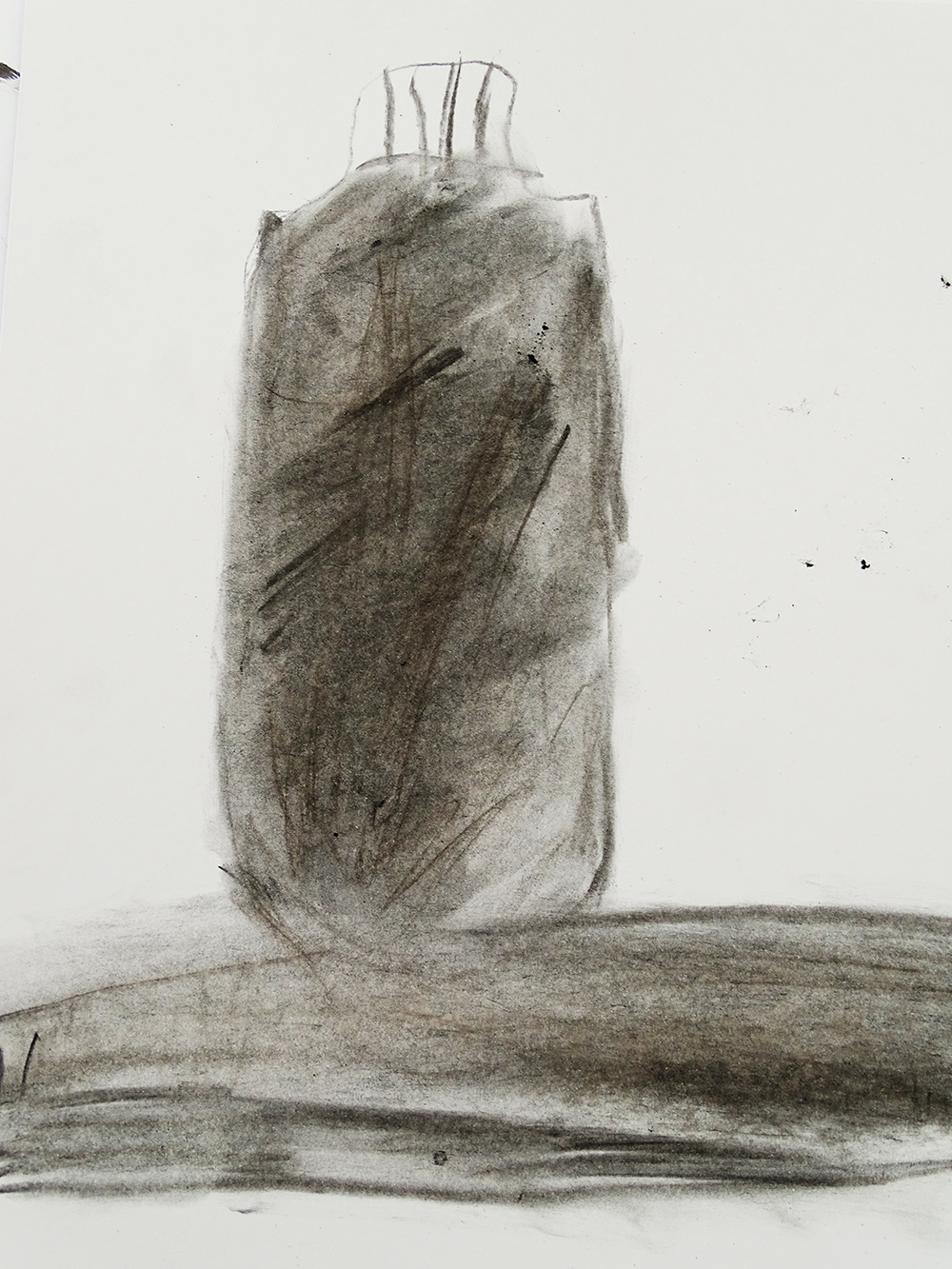 Drawing ink bottle with charcoal
