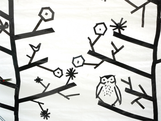Create a forest on a classroom wall