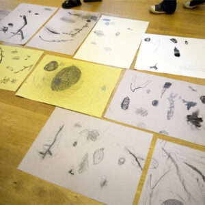Make drawings which have no top or bottom, inspired by what you see on the pavement