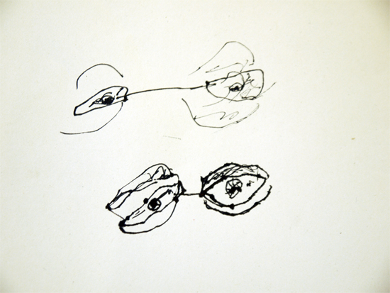 Continuous Line Drawing of Eyes Drawing Cartoon Characters