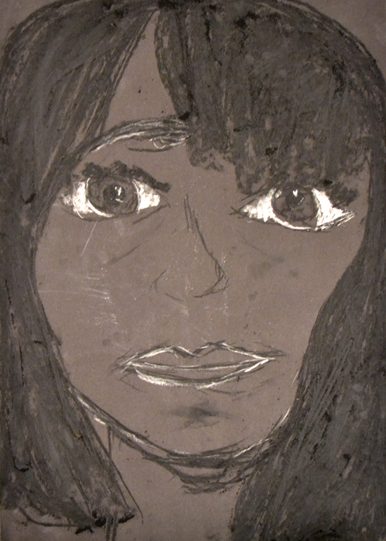 compressed charcoal drawing