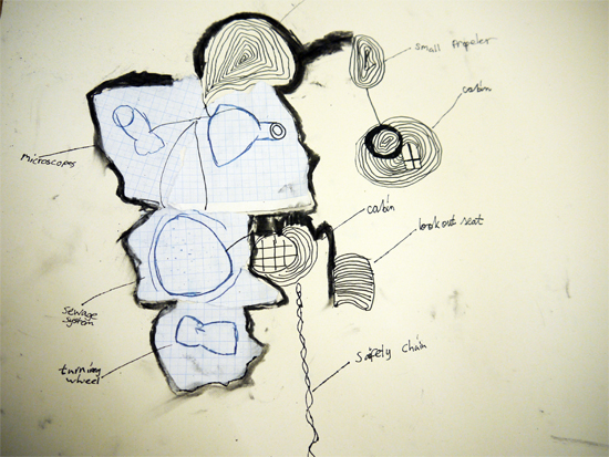 Can you invent a cloud weighing device inspired by things you\'d find in the kitchen?