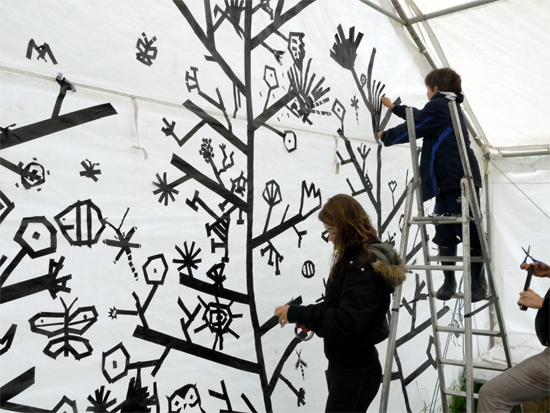 Drawing with Tape on walls