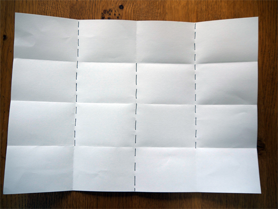 16 panel sketchbook - fold and cut as shown 16 panel sketchbook - fold and cut as shown