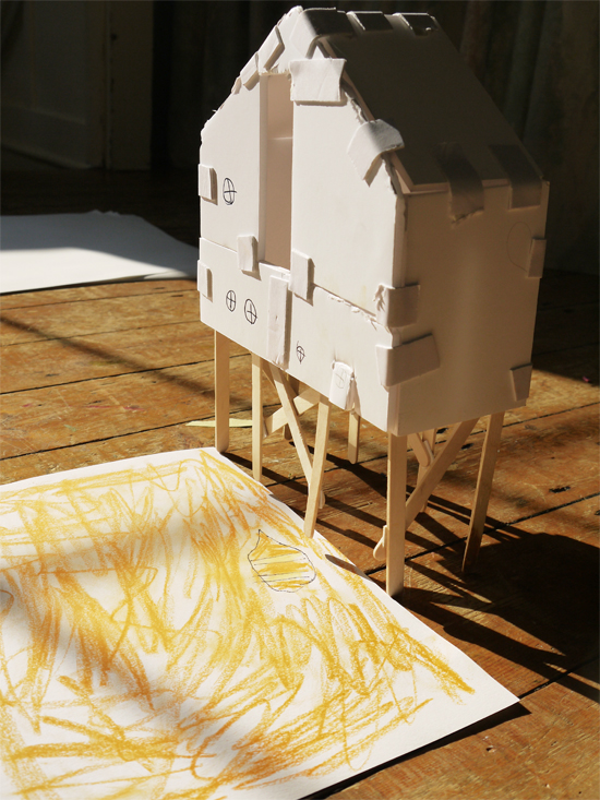 Beach house on stilts