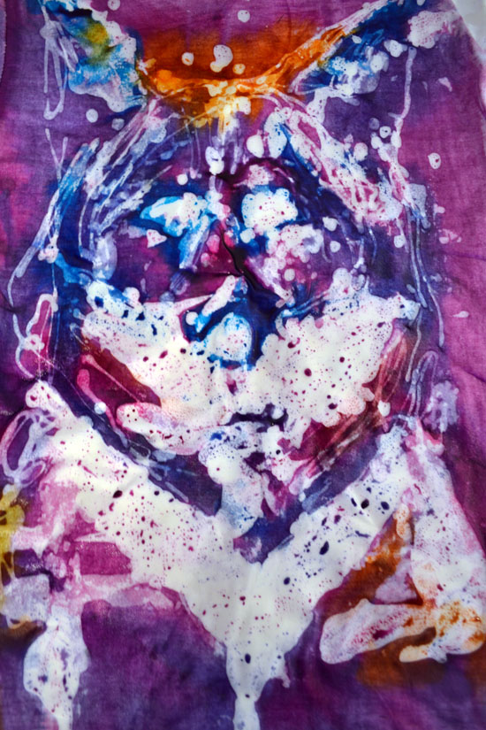 Experimenting with batik: Wolf by Jasmine