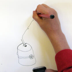 Continuous line drawing for young children.