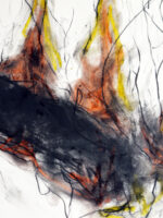 Fire drawing pushed further again: oil pastel and oil
