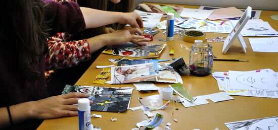 Teenagers working on Autobiographical Drawing Teenagers working on Autobiographical Drawing