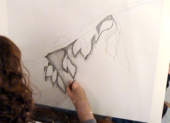 Drawing negative space: Amy's process. Drawing negative space with water soluble graphite