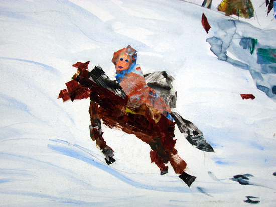 Close up of finished collage