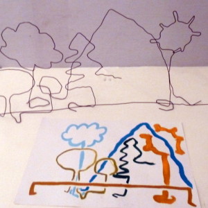 Teenagers are introduced to modelling wire and modroc as construction materials and use the theme of landscape to explore drawing and making simultaneously.