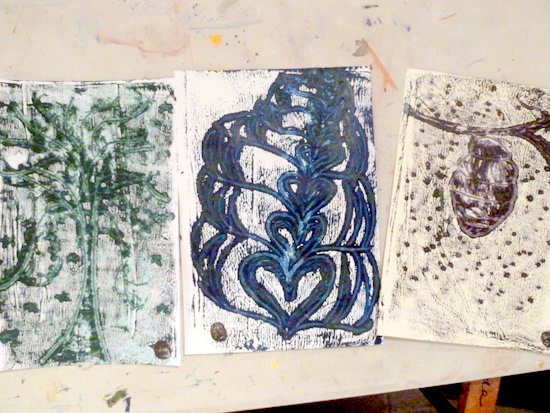 Making Mono Prints: Amy's monoprints