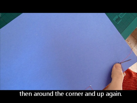 Snapshot from the video of Aurora sewing around the corner