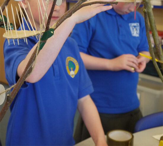 Children were encouraged to think about how to balance their tree houses