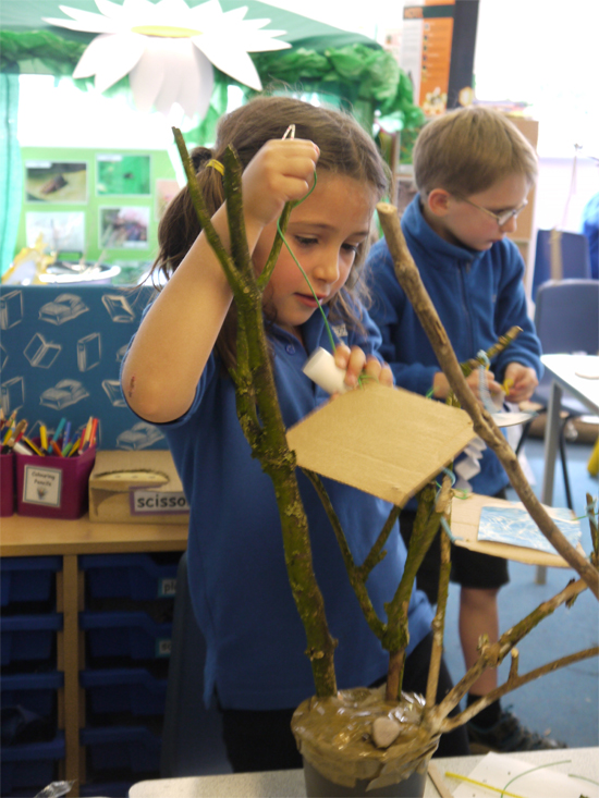 Each child made their own treehouse