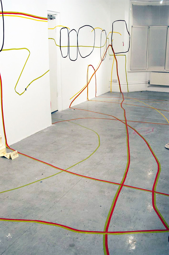 By Angela Rogers, Drawing with Electrical Insulation Tape By Angela Rogers, Drawing with Electrical Insulation Tape