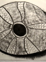 Amy's 'Sea Urchin', A1 in charcoal