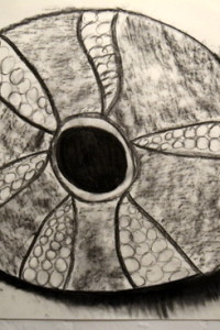 Amy's 'Sea Urchin', A1 in charcoal