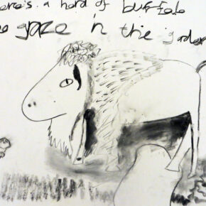"There's a herd of buffalo who graze in the garden..."