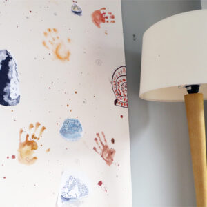 Designing wall paper with children