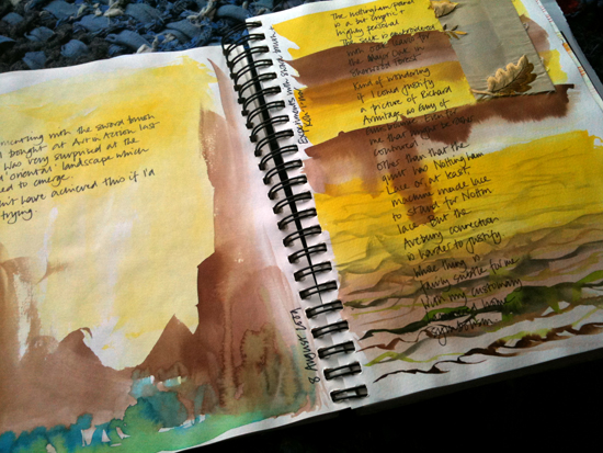 Body Shop sketchbook with ‘found’ landscapes.