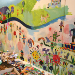 Creating murals in schools