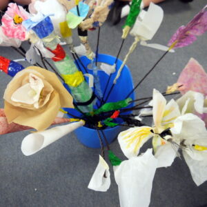 Finished flowers at Ridgefield Primary School