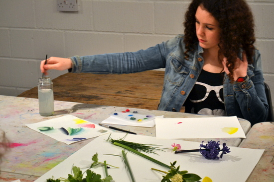 Working with cyan magenta yellow to make colours from nature